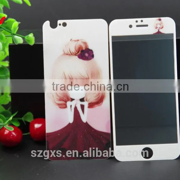 Beautiful Cartoon Mobile Phone Protective Case Front and Back Tempered Glass Screen Protector for Iphone 5 photo-5