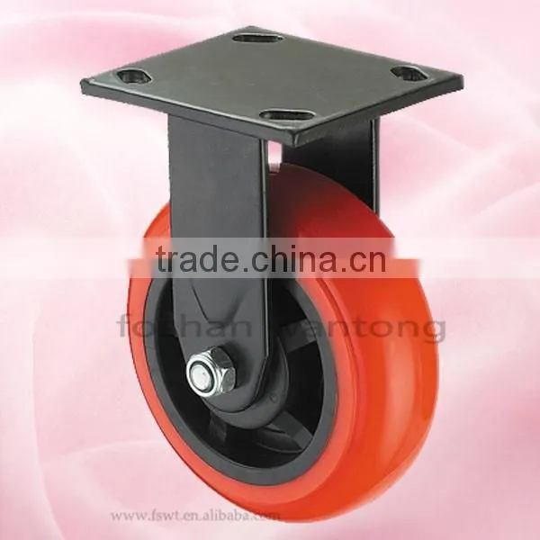 Double Steel Bearings 8" Heavy Duty PU Caster Wheel For Trolley photo-2