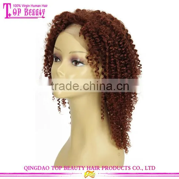 Kinky Curly Color 30 7a Unprocessed Brazilian Human Hair Lace Front Wigs For Black Women photo-5
