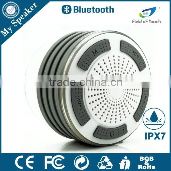 My Speaker F013 White With Grey Shower Radio,waterproof Floating Speaker,LED Bluetooth Speaker photo-4