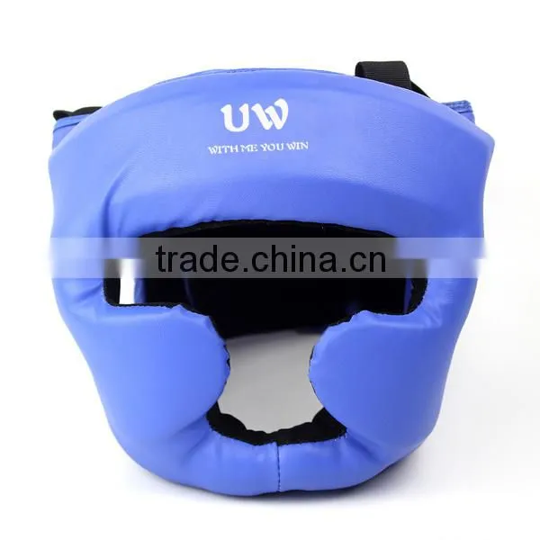 Leather Head Guard Helmet Blue OEM photo-3