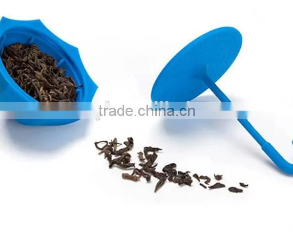 Mini Umbrella Shape Silicone Tea Strainer With Lid photo-2
