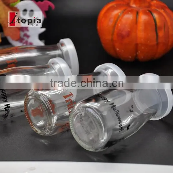 CD-601-035H 100ml Clear Glass Long Pudding Bottle Pudding Jar With Lids for Halloween photo-3