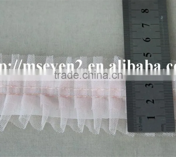 Good Price Pink Color Net Embroidery Lace Trim Cotton Lace Trim Wholesale photo-6