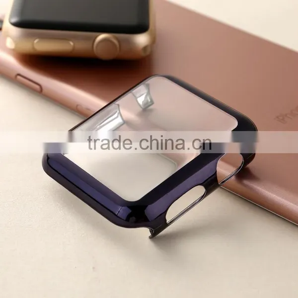 Electroplate Hard PC Case Cover With Protective Film For Apple Watch i Watch 38mm 42mm Shell Shockproof Frame Cover Shell photo-3