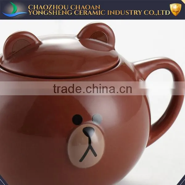 New Products Brown Bear Ceramic Cup With Lids photo-2