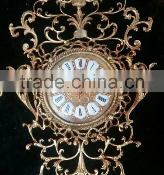 Excellent Silver Plated Copper Wall Clock, Decorative Wall Hanging Pendulum Clock photo-5