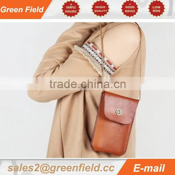 Cell Phone Leather Pouch, Shoulder Strap Cell Phone Leather Pouch photo-2