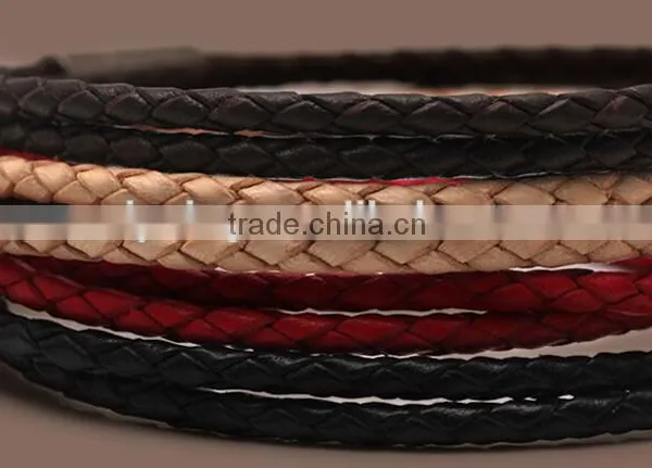 New Arrival Real Leather 2016 Fashion Charm Mens Braided Bracelet / Woman Leather Bracelet photo-2