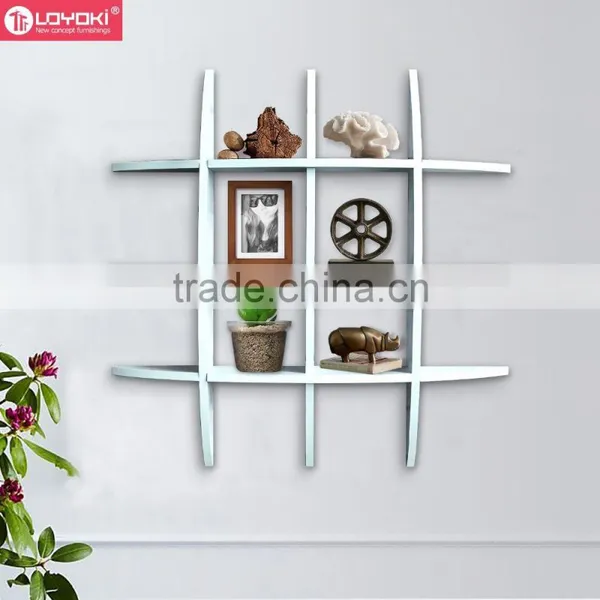 29.5 Inch x 4.25 Inch x 29.5 Inch Globe Cross Display Sudoku Wall Shelf Easy Assembly Wood Floating Shelf photo-4