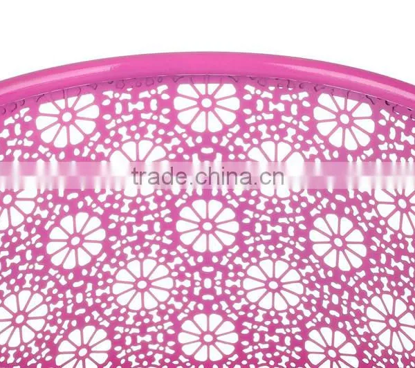 2016 Fancy Round Shape Wire Mesh Pink Trash Can photo-2