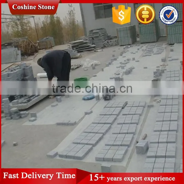 Cube Pattern Grey Mesh Backed Cobblestone Pavers Flooring photo-2