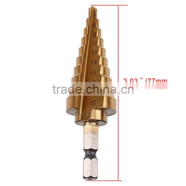 Metal Drilling Round Shank Straight Flute Hss Step Drill Bit Set photo-6