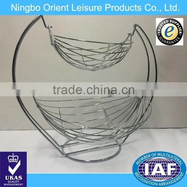 Double Tier Metal Fruit / Vegetables Basket Stand photo-2