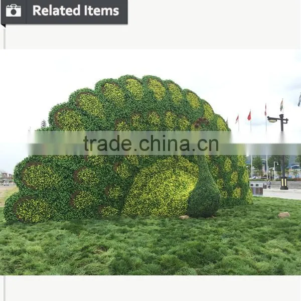 Artificial Green Topiary Grass Animal Sculpture Plant for Decoration photo-6