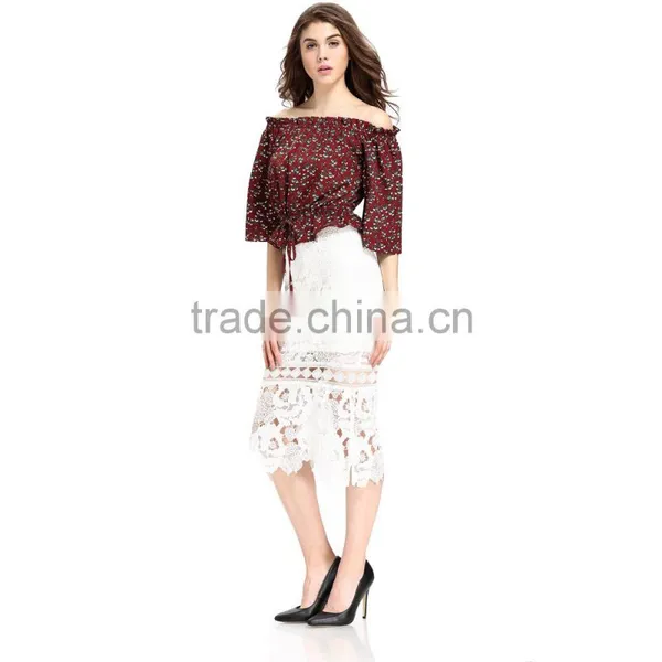 Domin Fashion Latest Printing off Shoulder Top photo-4