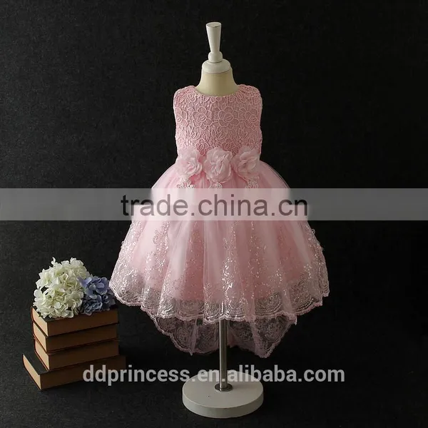 Summer Hot Selling Party Dress for 2-12 Years Old Girls Sequines Pink White Wedding Dress photo-5