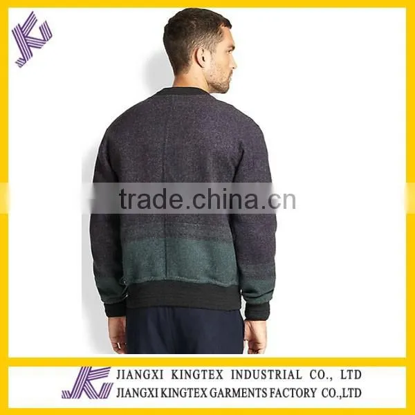 Ombre Bomber Jacket,fashion Subtle Ombre Effect Updates Jacket ,ribbed Trim Warmth Jacket photo-6