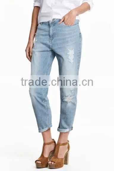 Boyfriend Low Trashed Jeans,2016 Summer Women Denim Pants,women Corpped Jean photo-3
