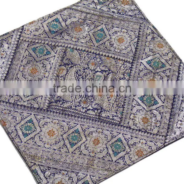 Beautiful Handmade Zari Pillowcases Indian Vintage Fabric Decorative Covers photo-3