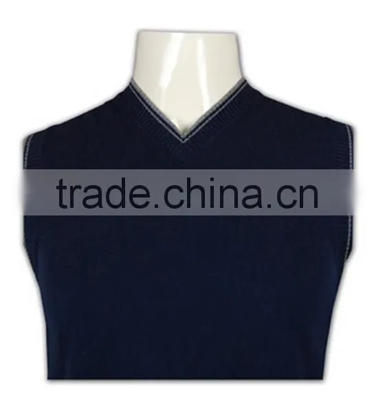 ISO9001/BSCI Manufature V-neck Navy Blue Wholesale Cheap Sweater Vest photo-5