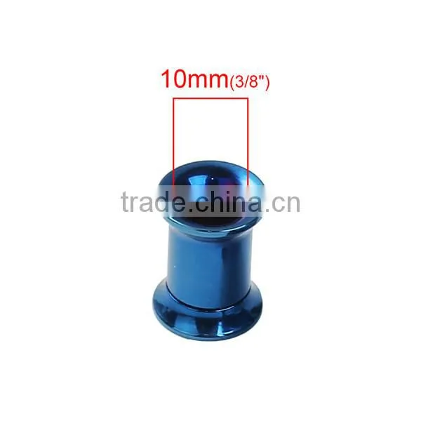 6mm Stainless Steel Ear Stretcher Expander Cylinder Blue More Colors For Choice Ear Expanders photo-2