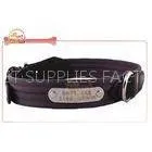 Padded Fabric Adjustable DIY PET Collar Includes Carved With Name Metal Plate