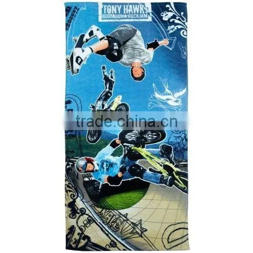 100% Cotton Velour With Reactive Printed Beach Towel