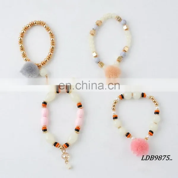 Custom Colorful Pompom Beaded Bracelet photo-3