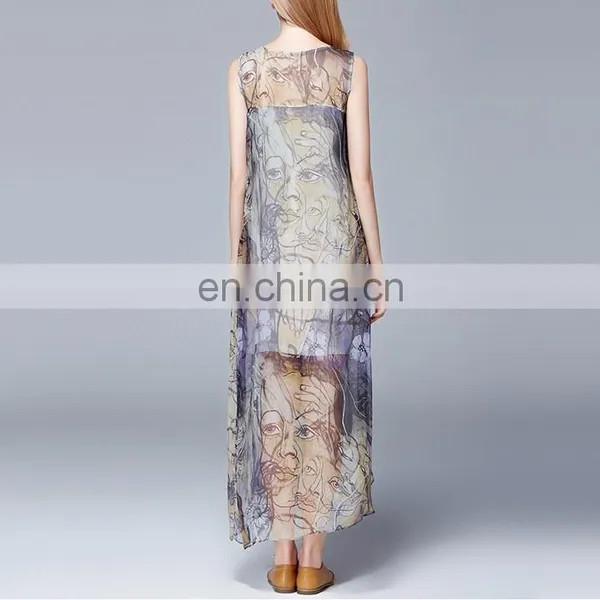 Top Grade Ladies Chiffon Elegant Summer Fitness Sleeveless Dress photo-5