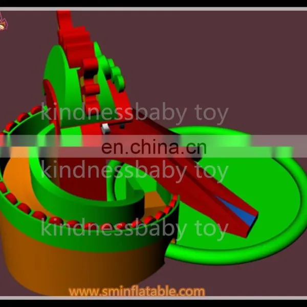 Commercial Inflatable Water Slides,inflatable Water Pool Slide,three Lane Water Park Slide for Sale photo-2