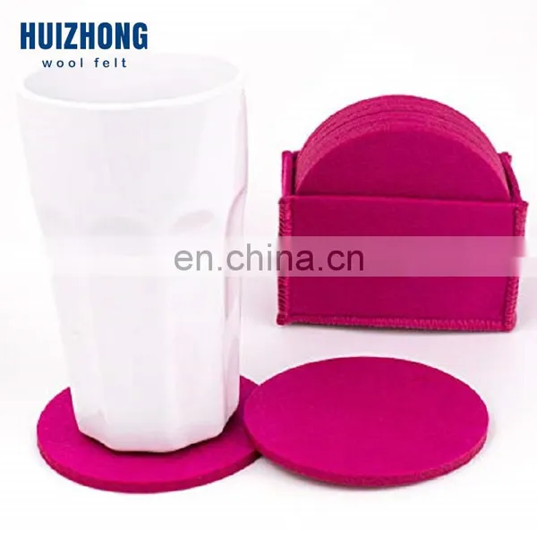 Various Colors Customized Leaf Shape Cheap Felt Cup Coaster photo-3