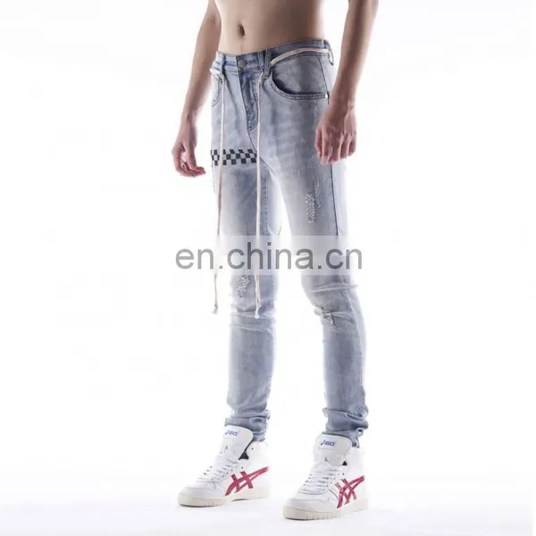 DiZNEW 2019 Manufacturer Street Mens Printed Slim Fit Jeans photo-2