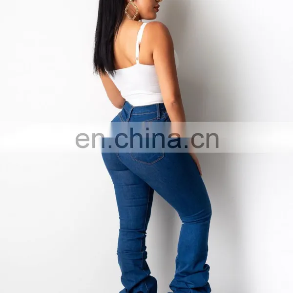 LAITE TR2009 Women Customized Casual Jeans Ladies Customized Skinny Pleated Jeans photo-5