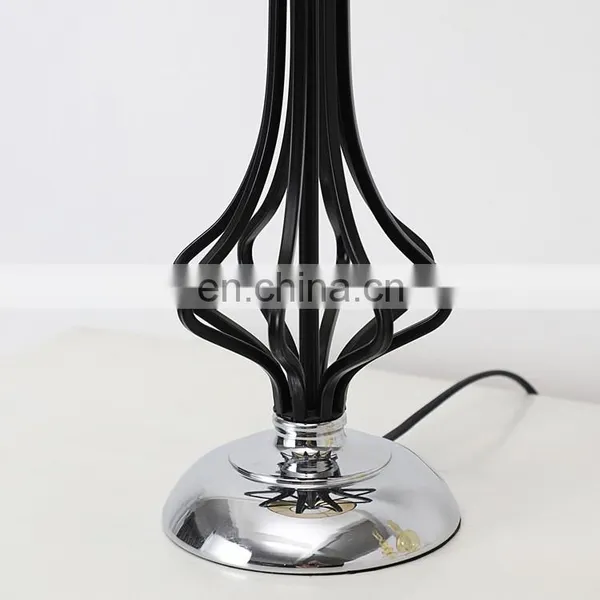 New Arrival Modern Popular Style Black Cotton Lampshade Metal Table Lamp for Bedroom photo-3