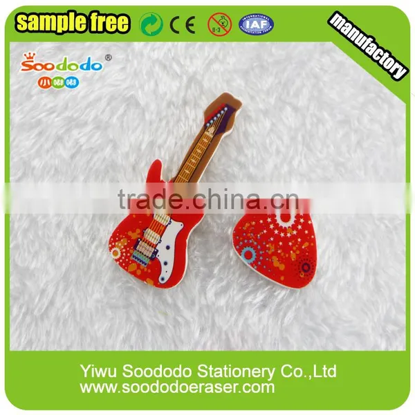 Novelty Guitar Shaped Stationery Gift Rubber Eraser photo-2