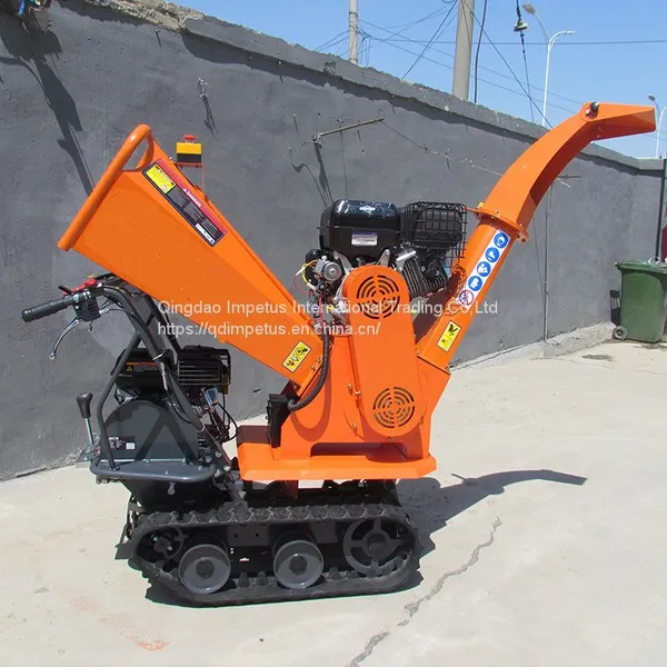 Горячая продажа 15HP гусеничного дробилки для древесины, гусеничного крошителя древесины