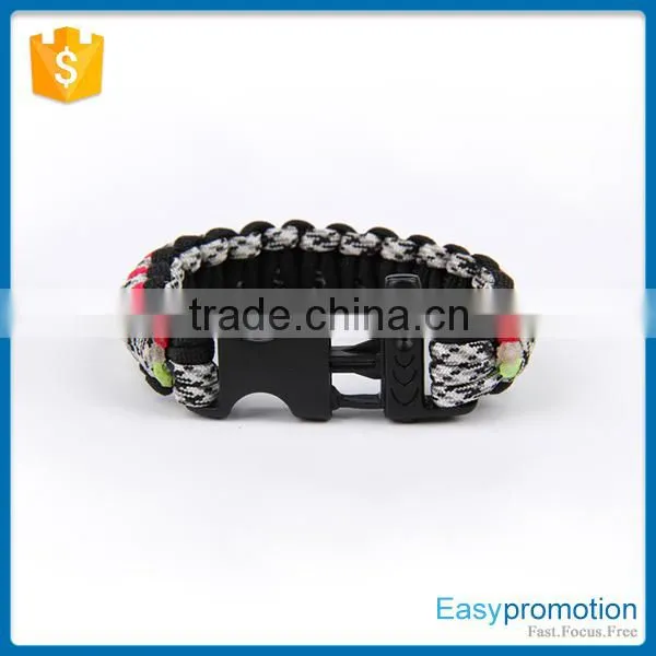 Customer Logo Printed Paracord Survival Bracelet With Whistle Wholesale photo-3