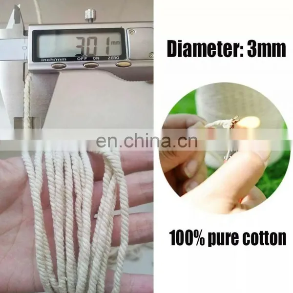 Cotton Macrame Cord Wire Attractive Price New Type Natural Cotton 3mm 100m/roll photo-2