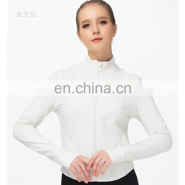 Newest Women's Long Sleeve Yoga Top Sports Casual Workout Gym Coat With Zipper Pockets Anti-bacterial Yoga Jackets photo-5