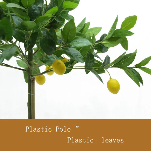Hot Sales New Design Bonsai Stand Simulation Plastic Tree Real Touch 120cm Lemon Tree Artificial Tree Indoor Home Outdoor photo-3