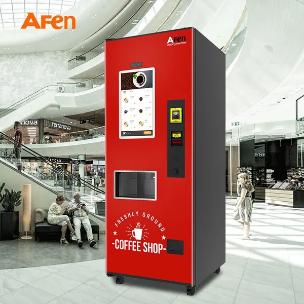 AFEN Commercial Coin Bill Card Operated Auto Cup Coffee Vending Automatic Coffee Machine Vending photo-2