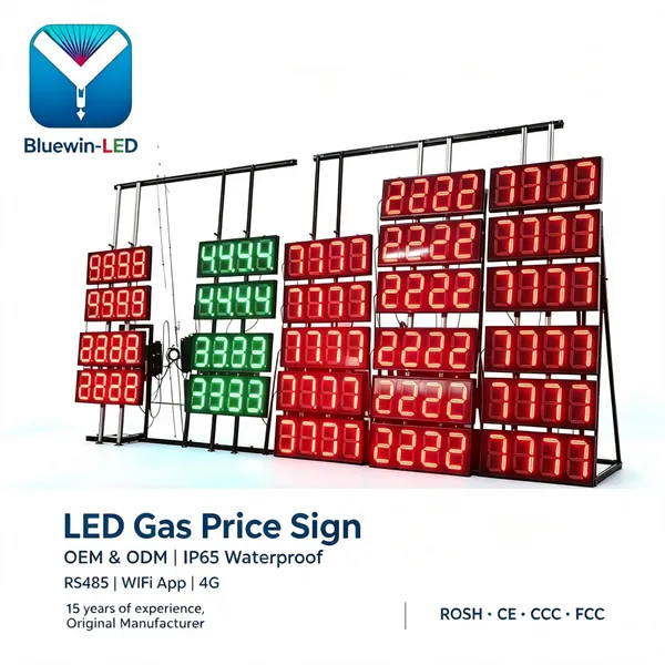 88.88 Price 4 Number 7segment Display 16Inch Led Price Board For Petrol Station