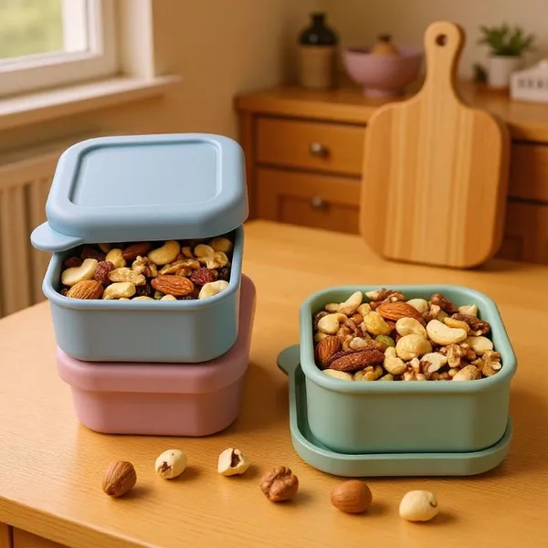 100% Food-Grade Silicone Snack & Baby Food Container – Leakproof Mini Storage Jars With Lids for Kids, Travel, and Freezer