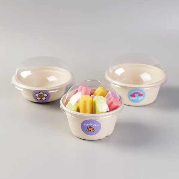 Disposable Small Saucer With Rims, Sugarcane Fiber Molded Pulp, 15g Weight, Sturdy for Sauce Dishes photo-4