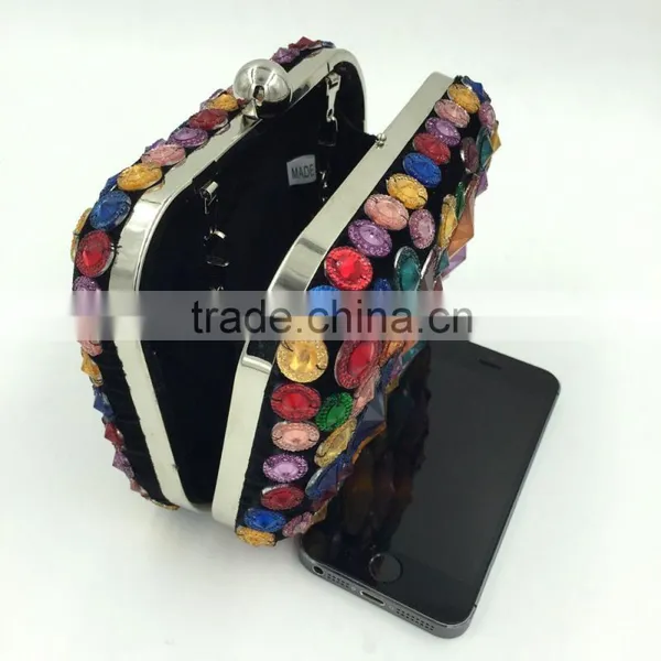 Hot Sale Colorfull Rhinestone Clutch Bag Have Stock photo-2