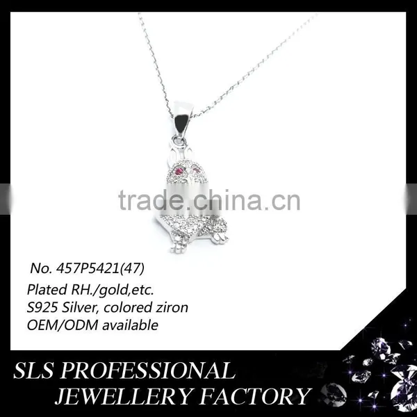 Fashion and Cute Necklace Pendant Rabbit With a Heart in Hand Zircon Prong 925 Silver Jewelry Pendant in Guangzhou Wholesale photo-3