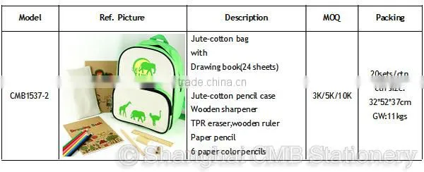 Eco Stationery Set Backpack School Bag photo-4