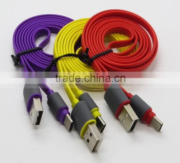 For Huawei USB 3.1 Data Charge Type C Cable Flat Color Noodle Cord photo-5