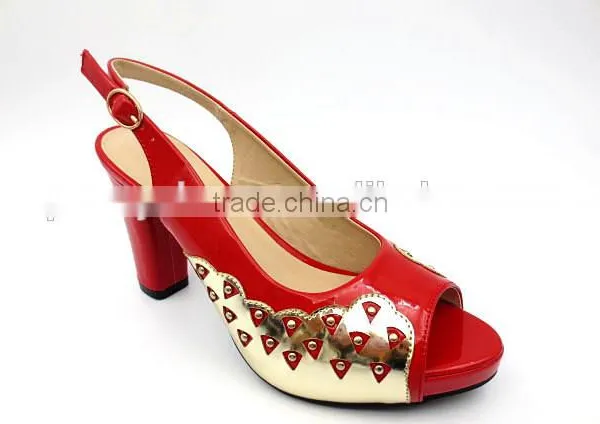 Latest Mix Color High Class Middle Heel Slingback Sandals With Net photo-2